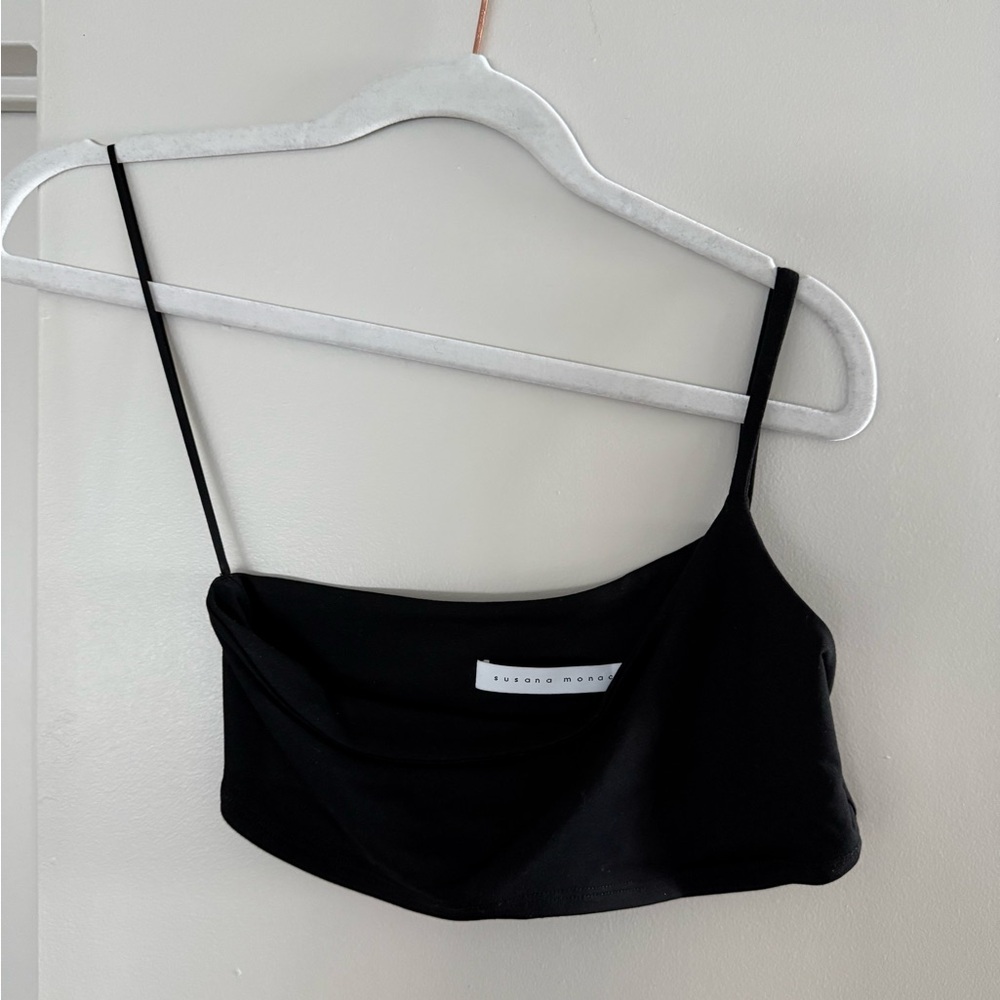 Black one shoulder Crop Top